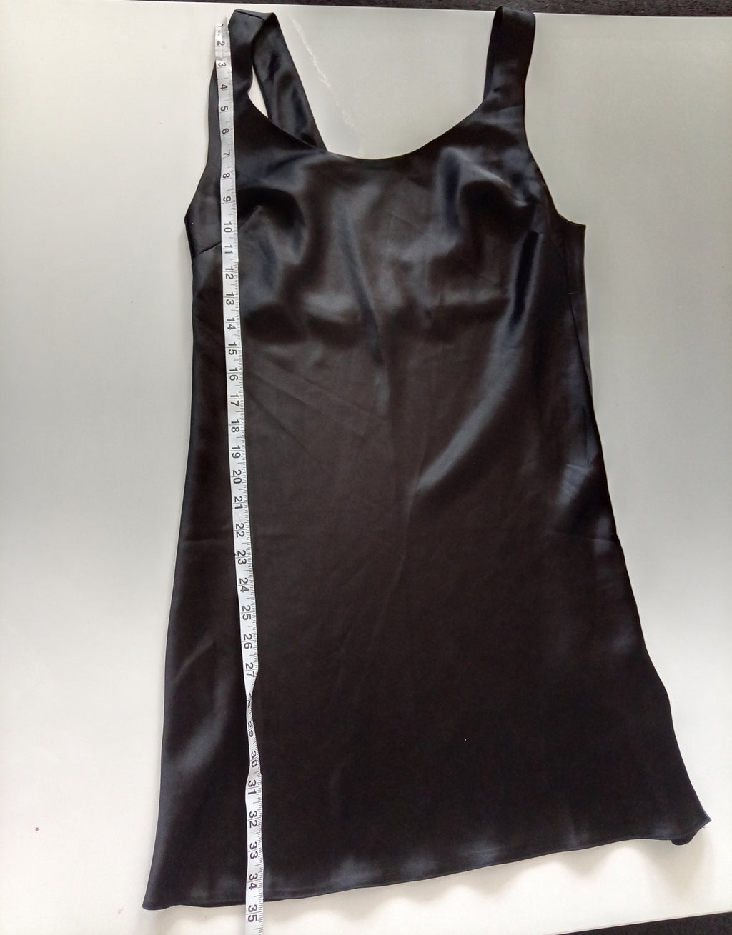 ASOS Design Black Satin Mini Shift Dress – UK 14