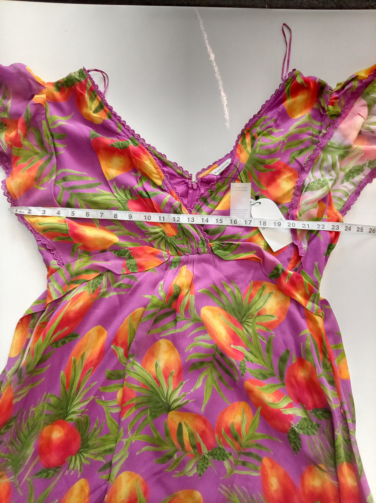 Monsoon Purple Tropical Print Midi Dress – BNWT – UK 20