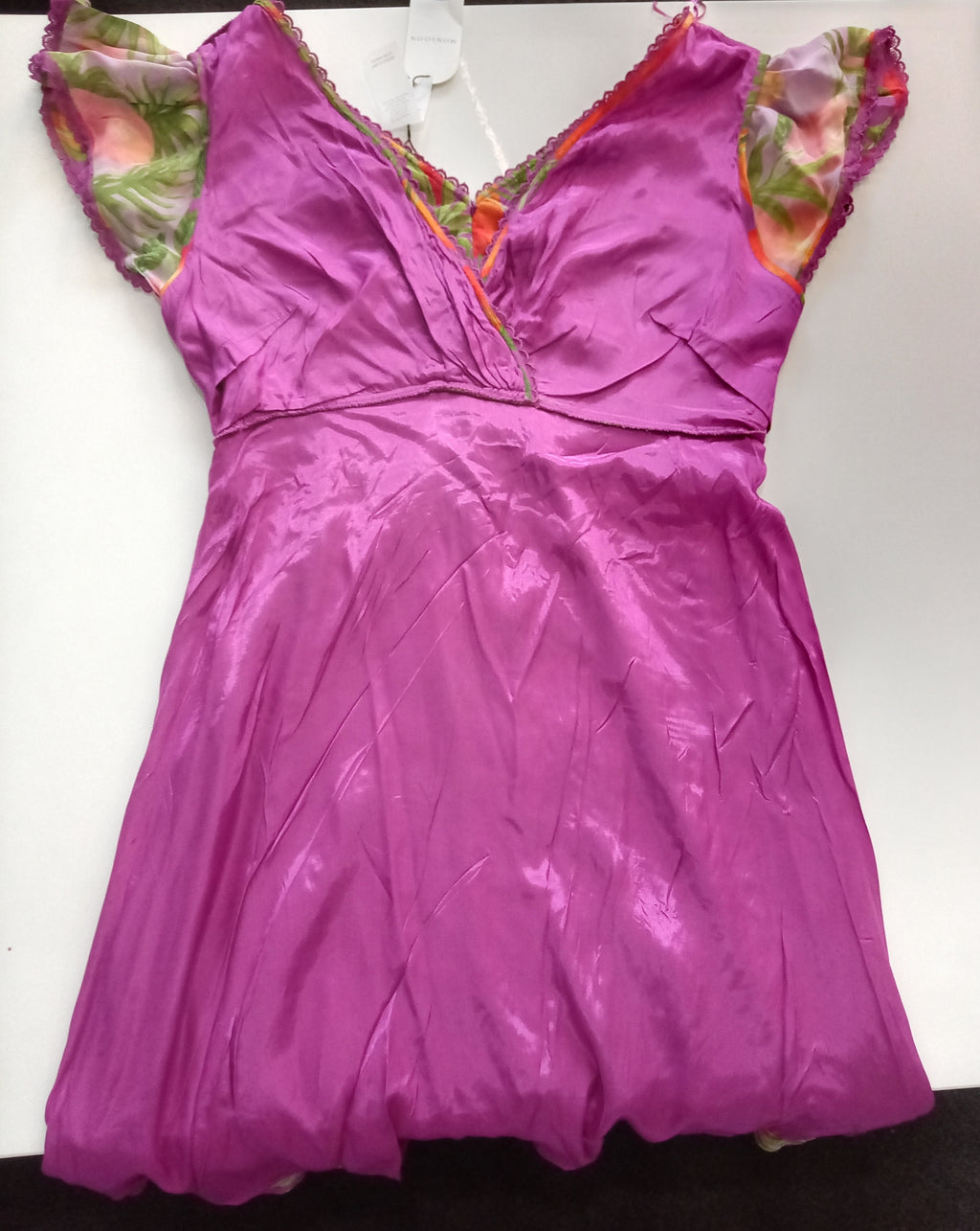 Monsoon Purple Tropical Print Midi Dress – BNWT – UK 20