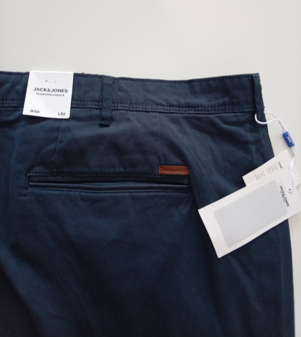Jack & Jones Marco Men’s Navy Chino Trousers W50 L32 BNWT