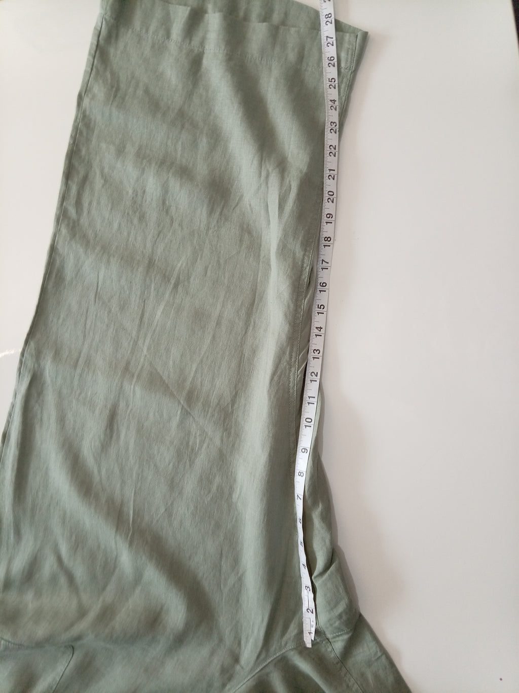 Monsoon 100% Linen Wide Leg Trousers Khaki Green XXL BNWT