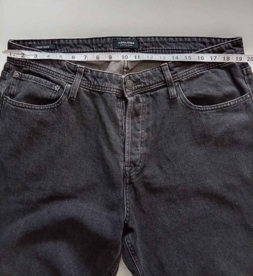 Jack & Jones Jeans Intelligence Washed Black Loose Fit Jeans W36 L32