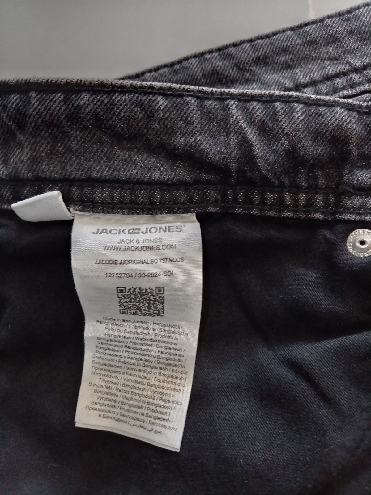 Jack & Jones Jeans Intelligence Washed Black Loose Fit Jeans W36 L32
