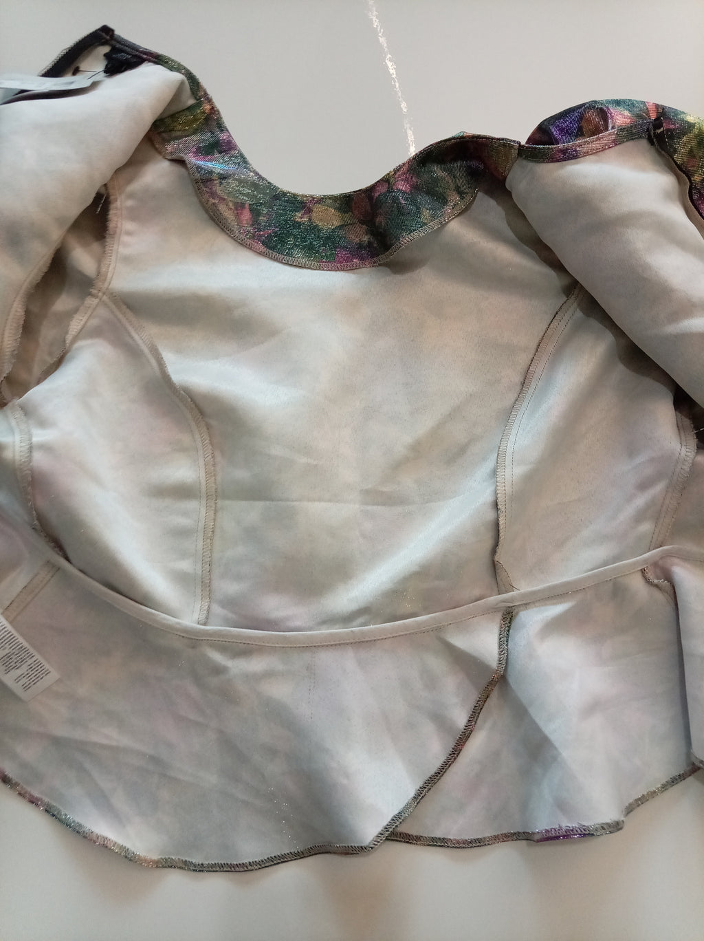 River Island Boutique Luxe Metallic Floral Peplum Top – UK 12 – BNWT