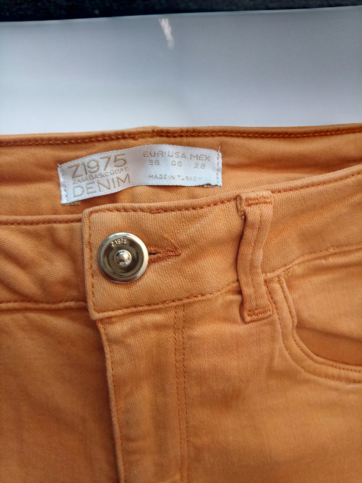 Zara Z1975 Denim Ochre Skinny Jeans UK 10