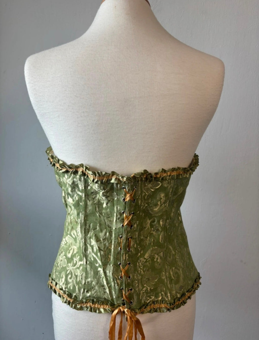 Alivila.Y Olive Green Jacquard Corset Top – XL / UK 20–22