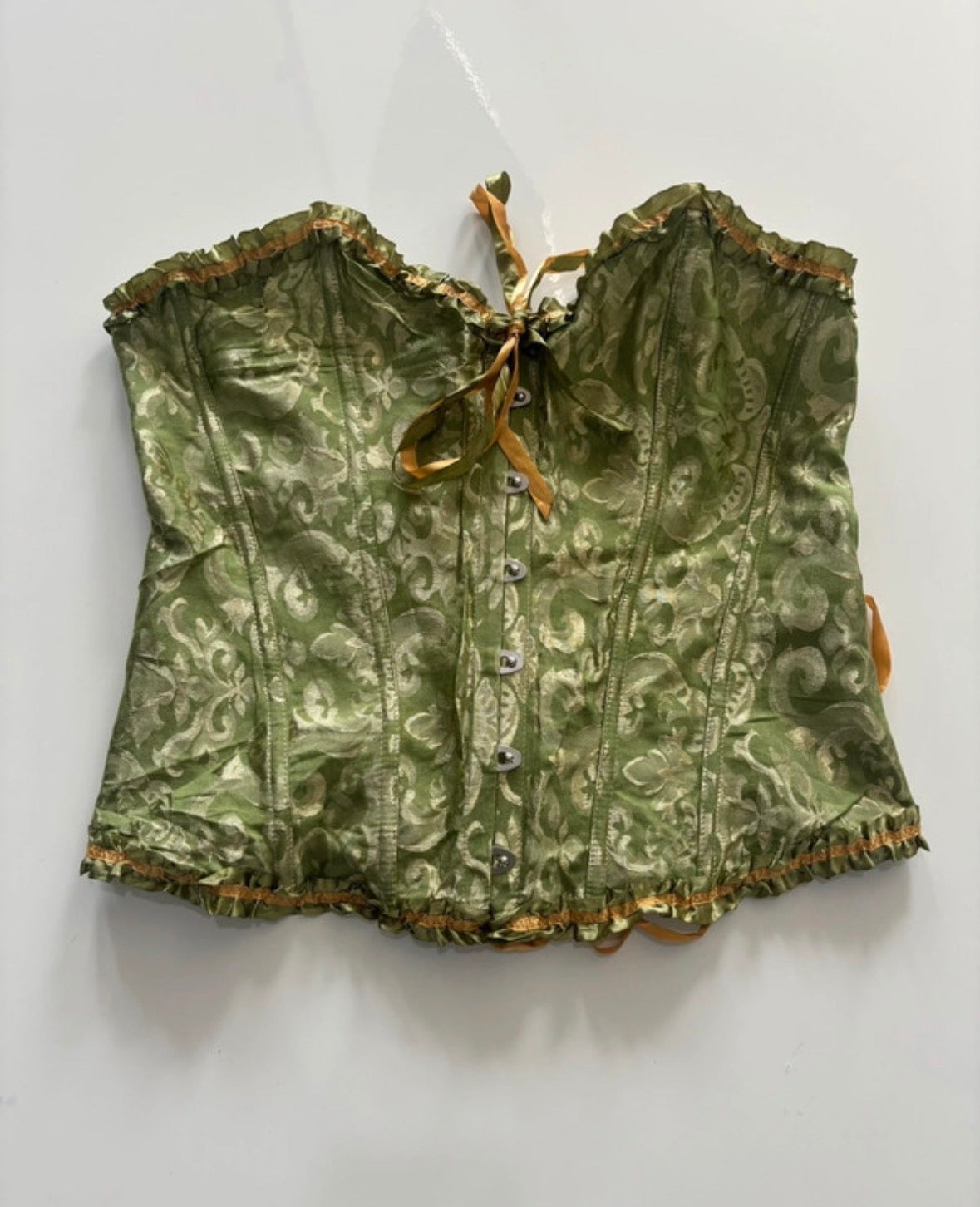 Alivila.Y Olive Green Jacquard Corset Top – XL / UK 20–22