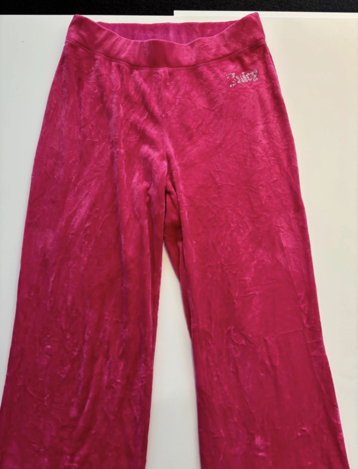 Juicy Couture Hot Pink Velour Rhinestone Trousers – Size M