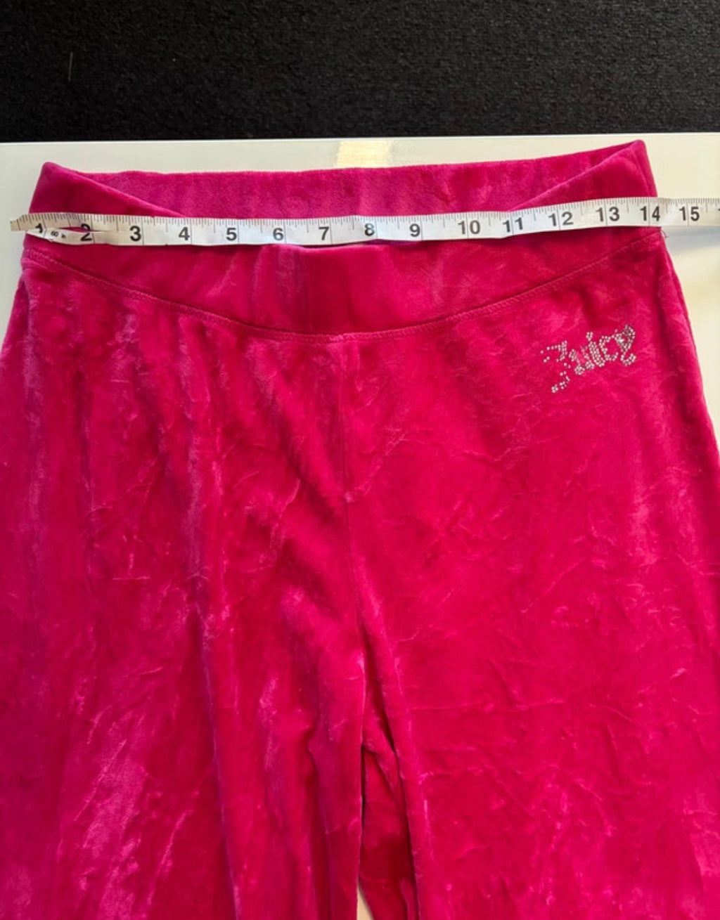 Juicy Couture Hot Pink Velour Rhinestone Trousers – Size M