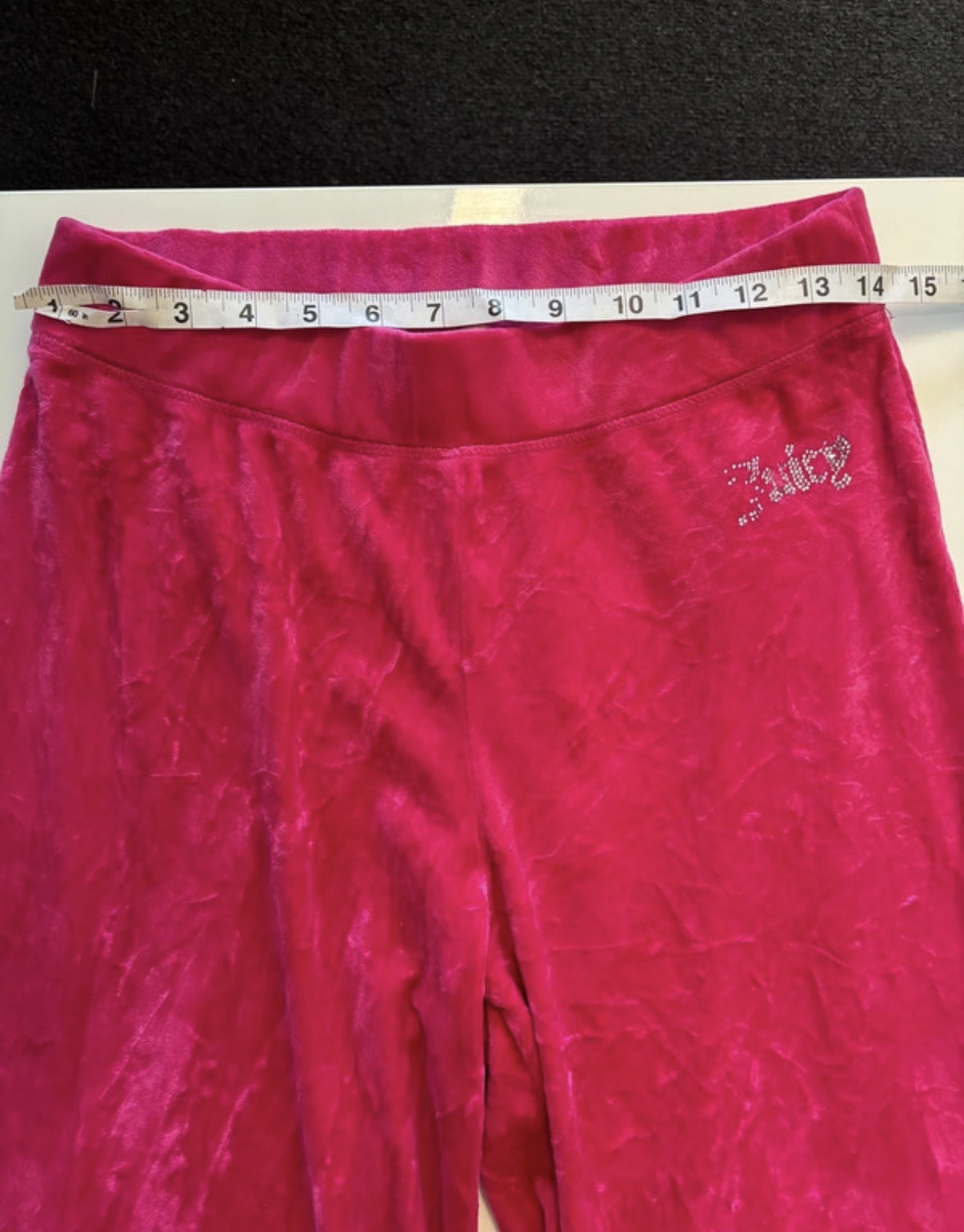 Juicy Couture Hot Pink Velour Rhinestone Trousers – Size M