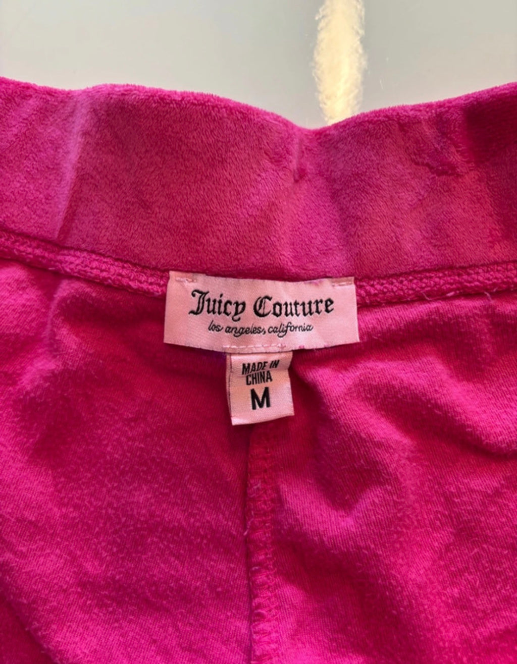 Juicy Couture Hot Pink Velour Rhinestone Trousers – Size M