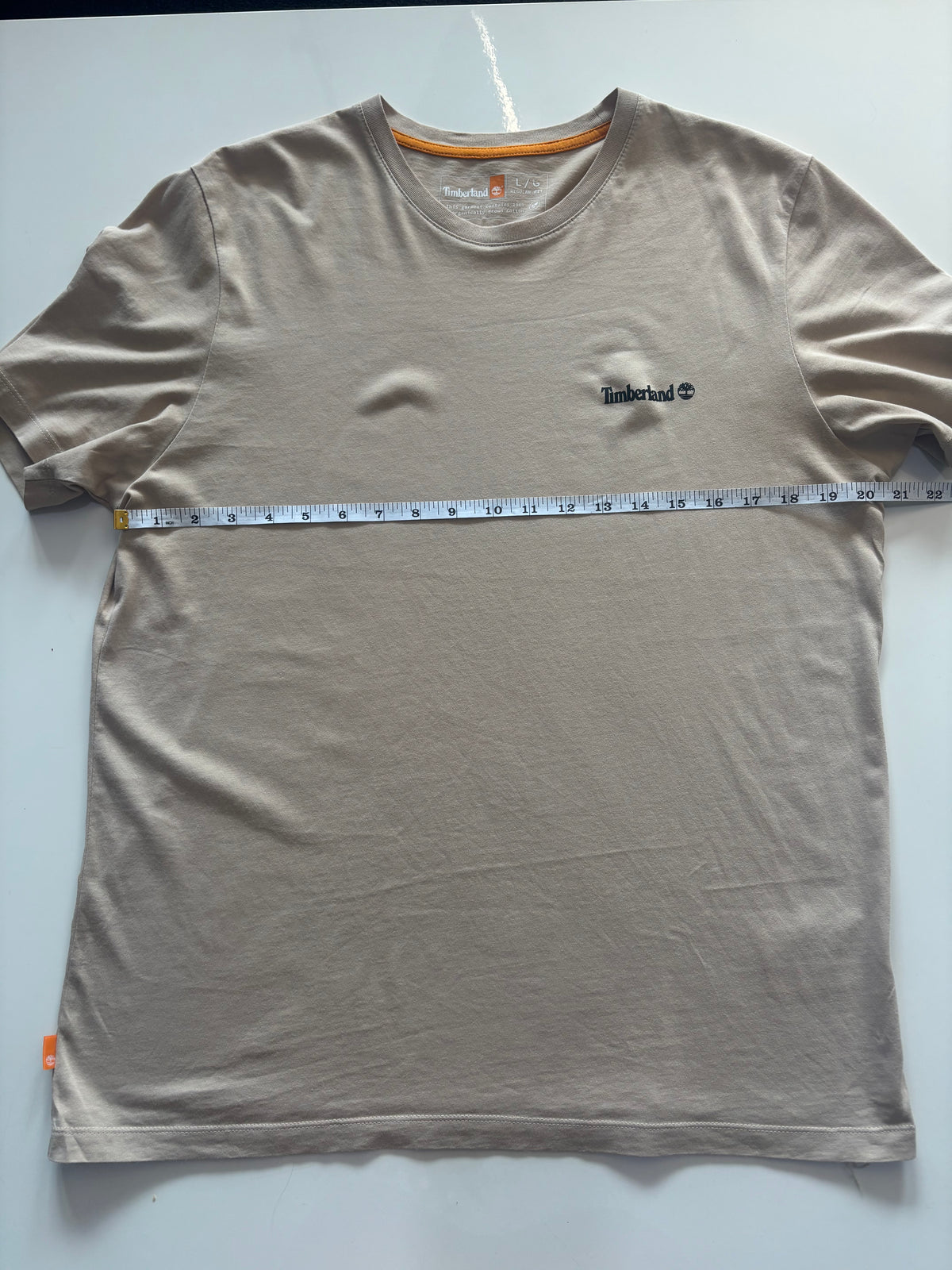 Timberland Organic Cotton Logo T-Shirt – Beige – Size L