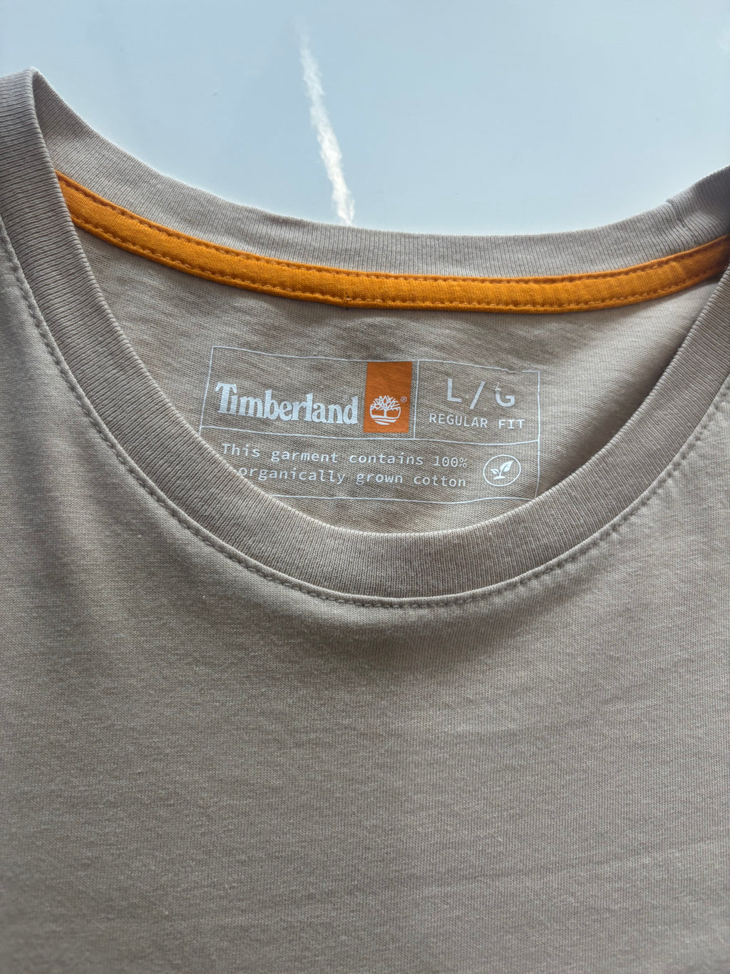 Timberland Organic Cotton Logo T-Shirt – Beige – Size L