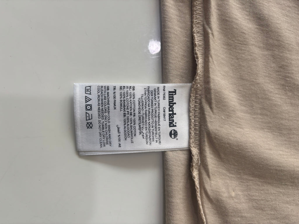 Timberland Organic Cotton Logo T-Shirt – Beige – Size L