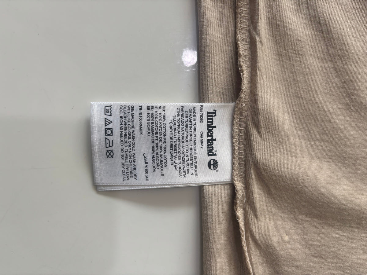 Timberland Organic Cotton Logo T-Shirt – Beige – Size L