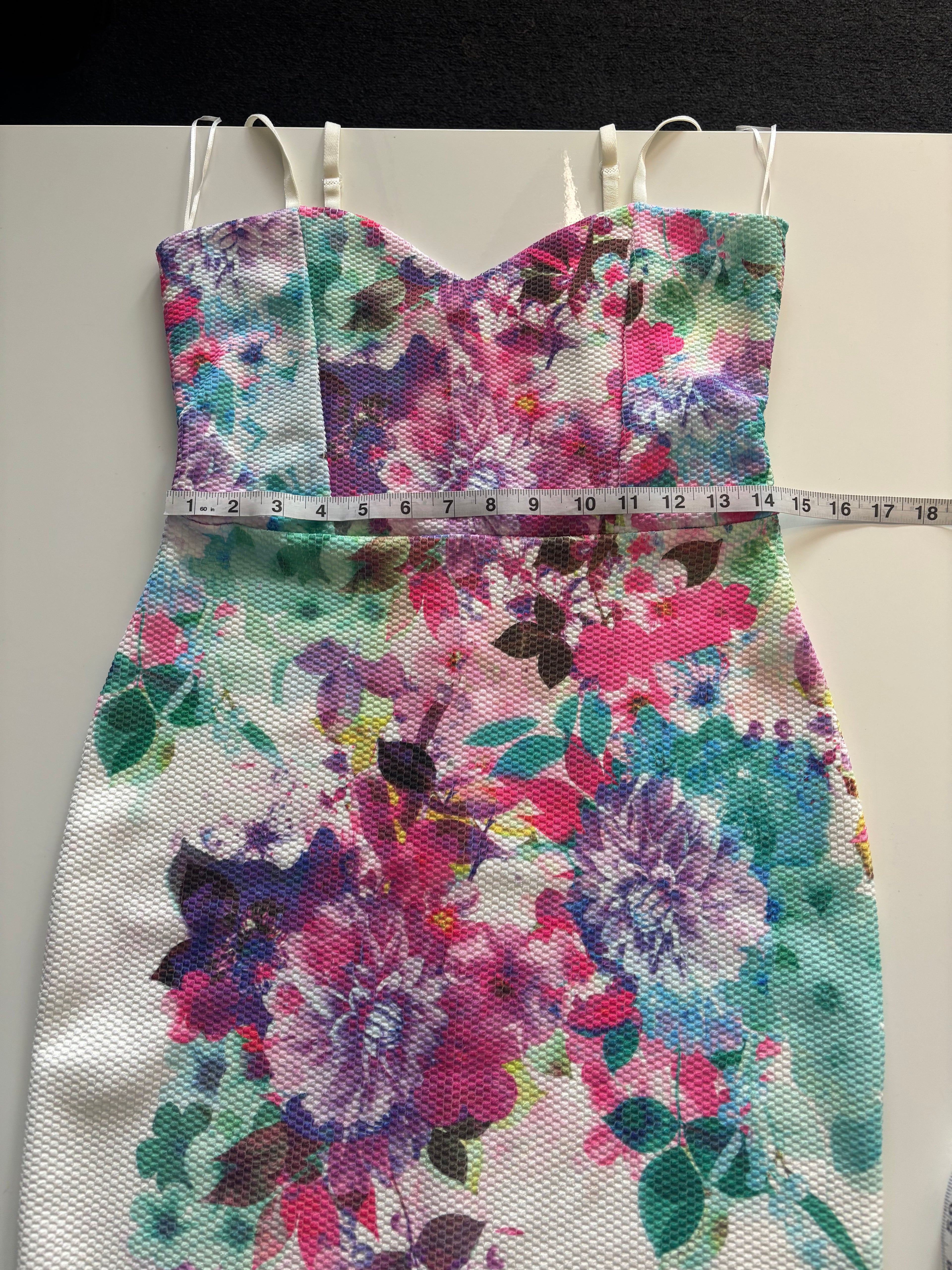 Lipsy London Floral Bodycon Midi Dress (UK 12, New With Tags)