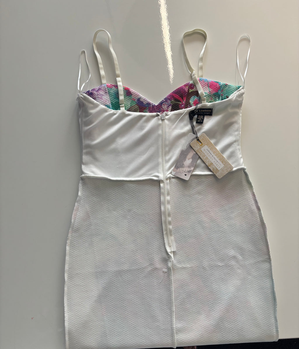 Lipsy London Floral Bodycon Midi Dress (UK 12, New With Tags)