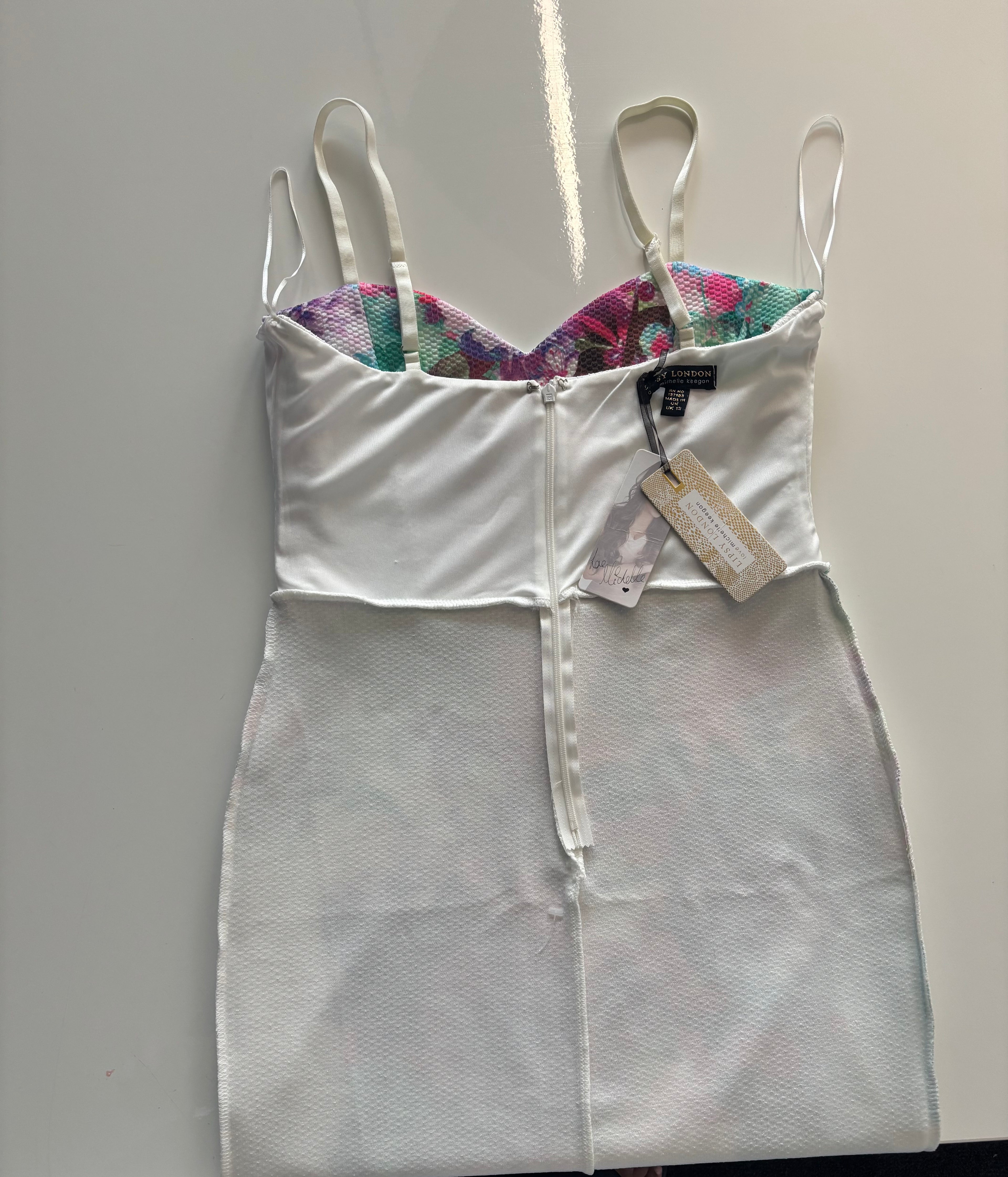 Lipsy London Floral Bodycon Midi Dress (UK 12, New With Tags)
