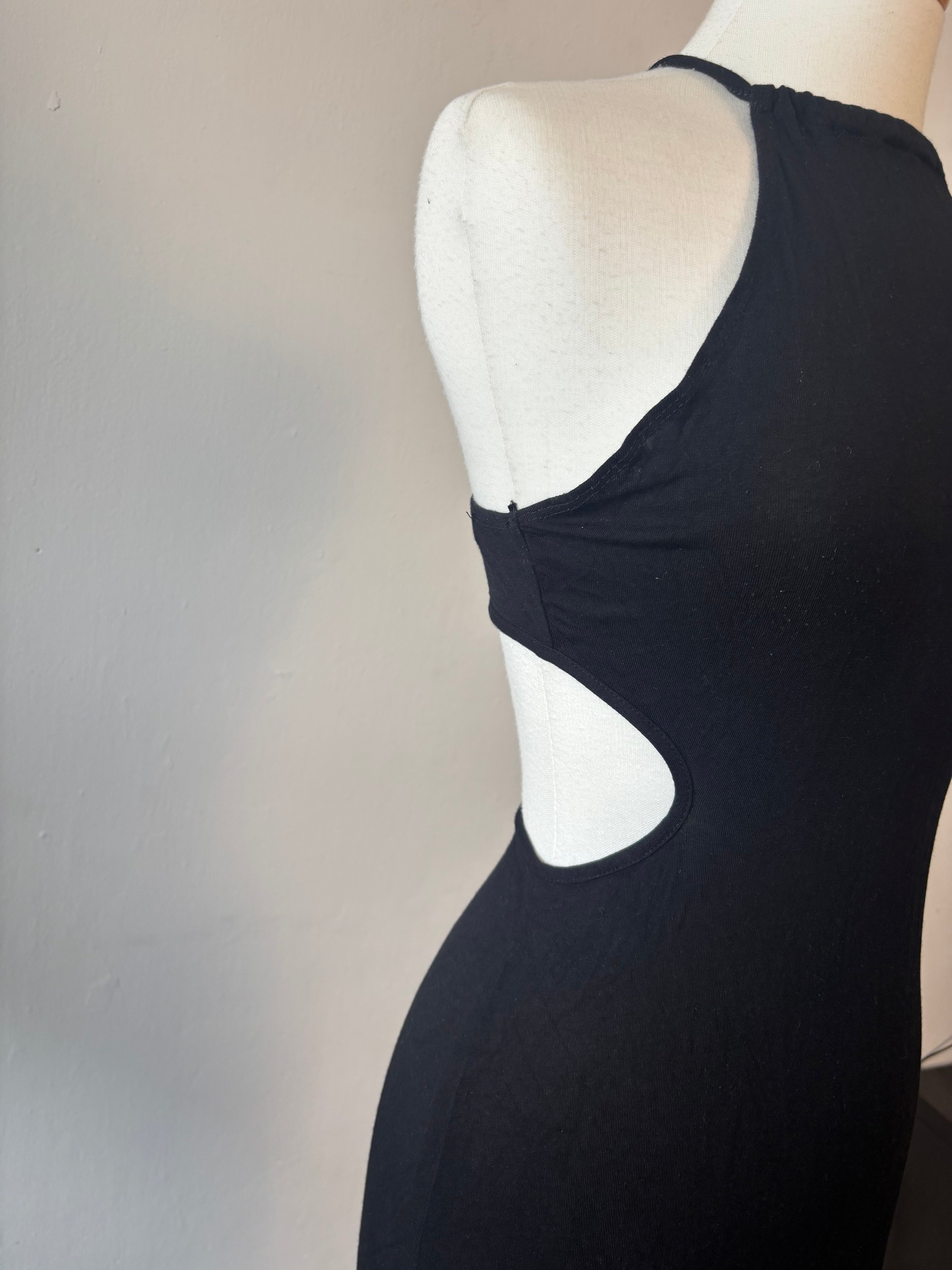Missguided Black Cut-Out Backless Maxi Dress – Bodycon (UK 12)