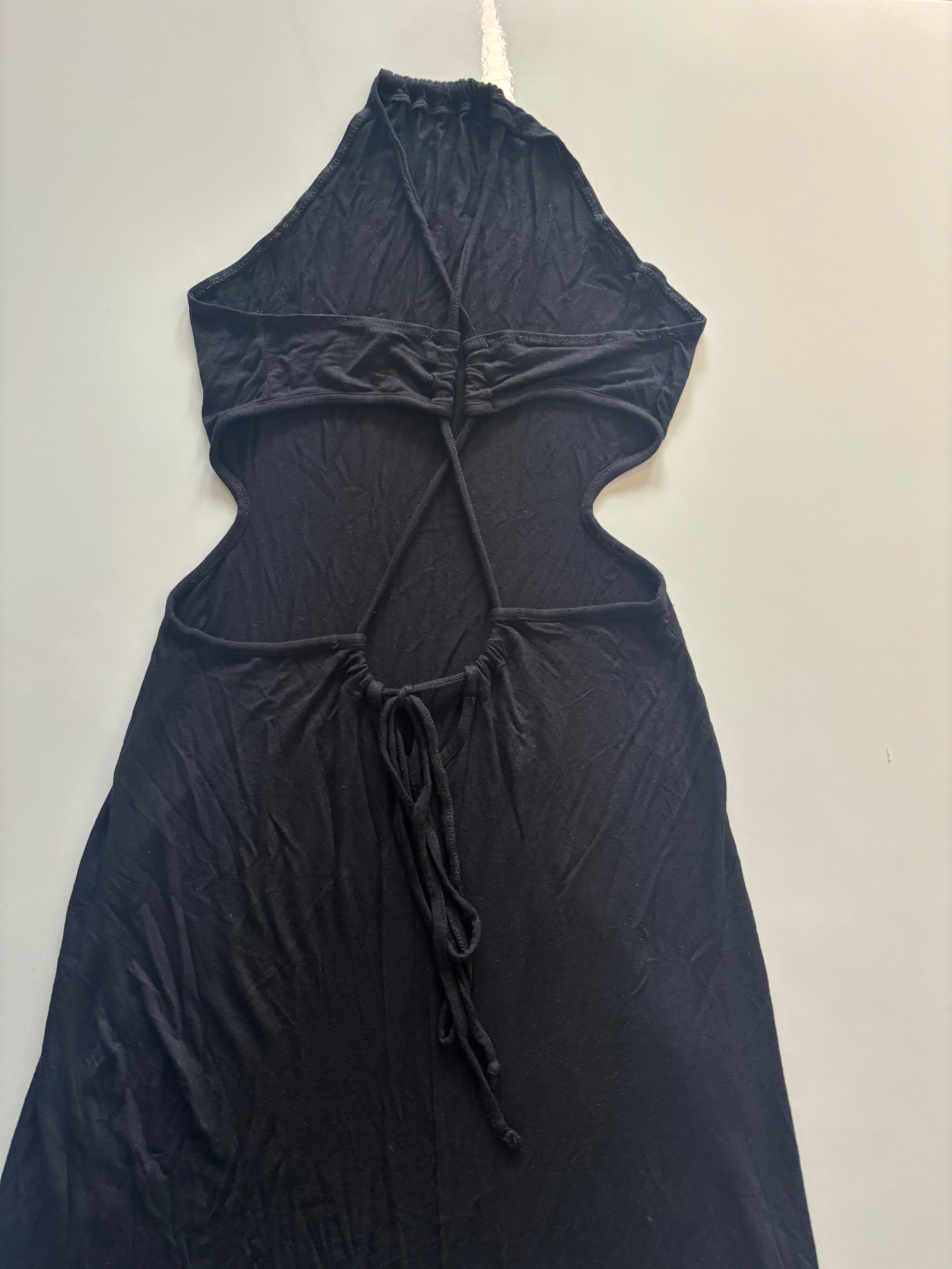 Missguided Black Cut-Out Backless Maxi Dress – Bodycon (UK 12)