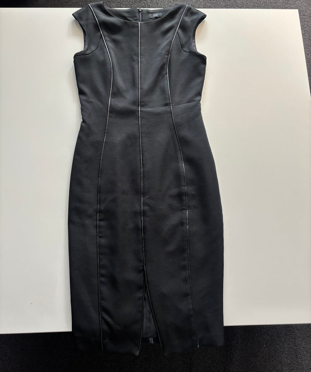 Black Bodycon Midi Dress – Sleeveless Panelled Fit (UK 6)