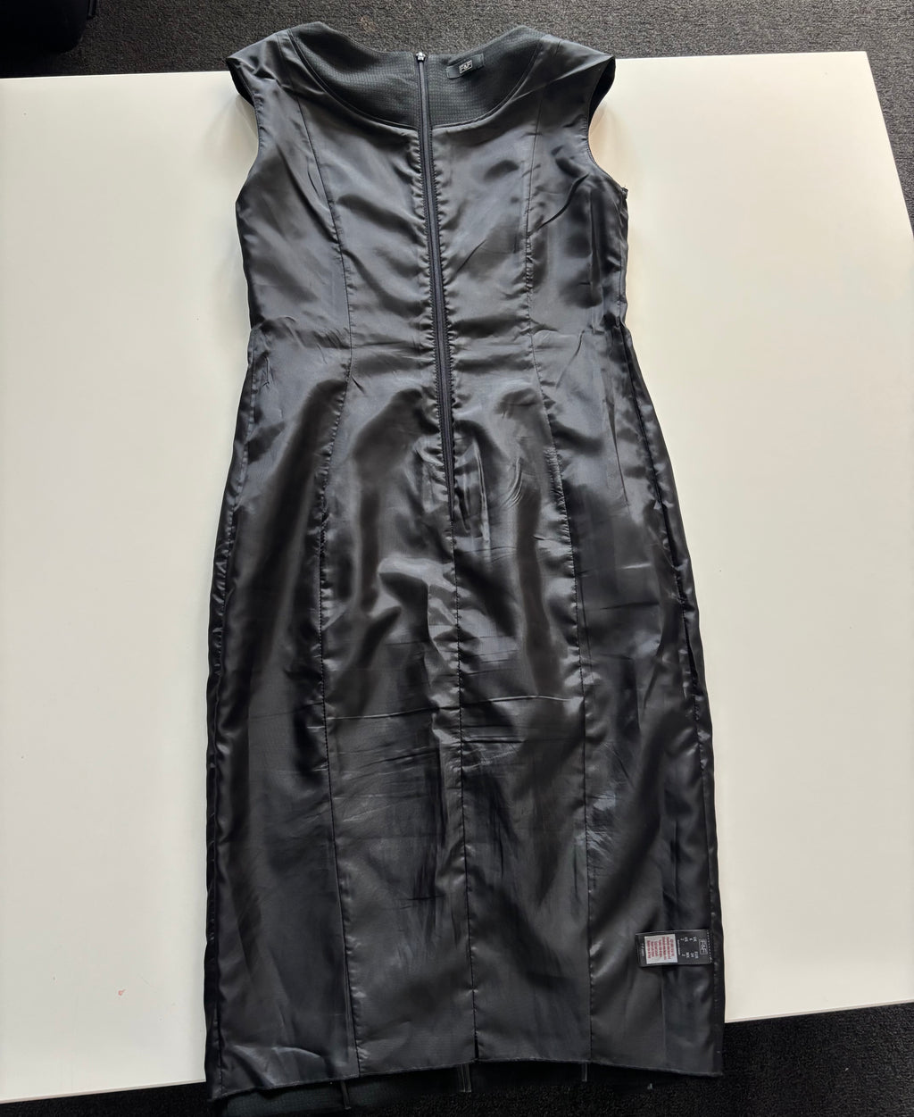 Black Bodycon Midi Dress – Sleeveless Panelled Fit (UK 6)