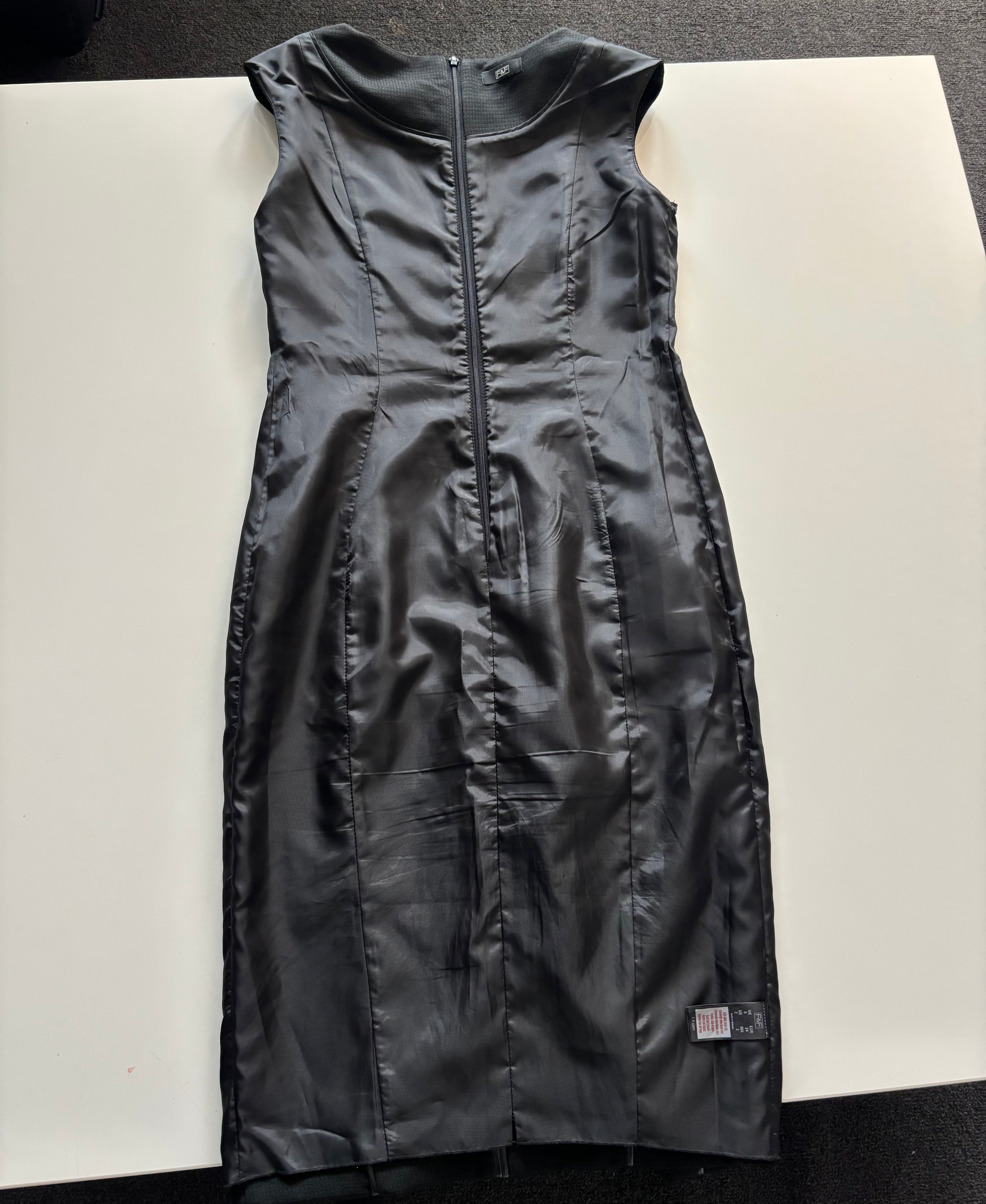 Black Bodycon Midi Dress – Sleeveless Panelled Fit (UK 6)