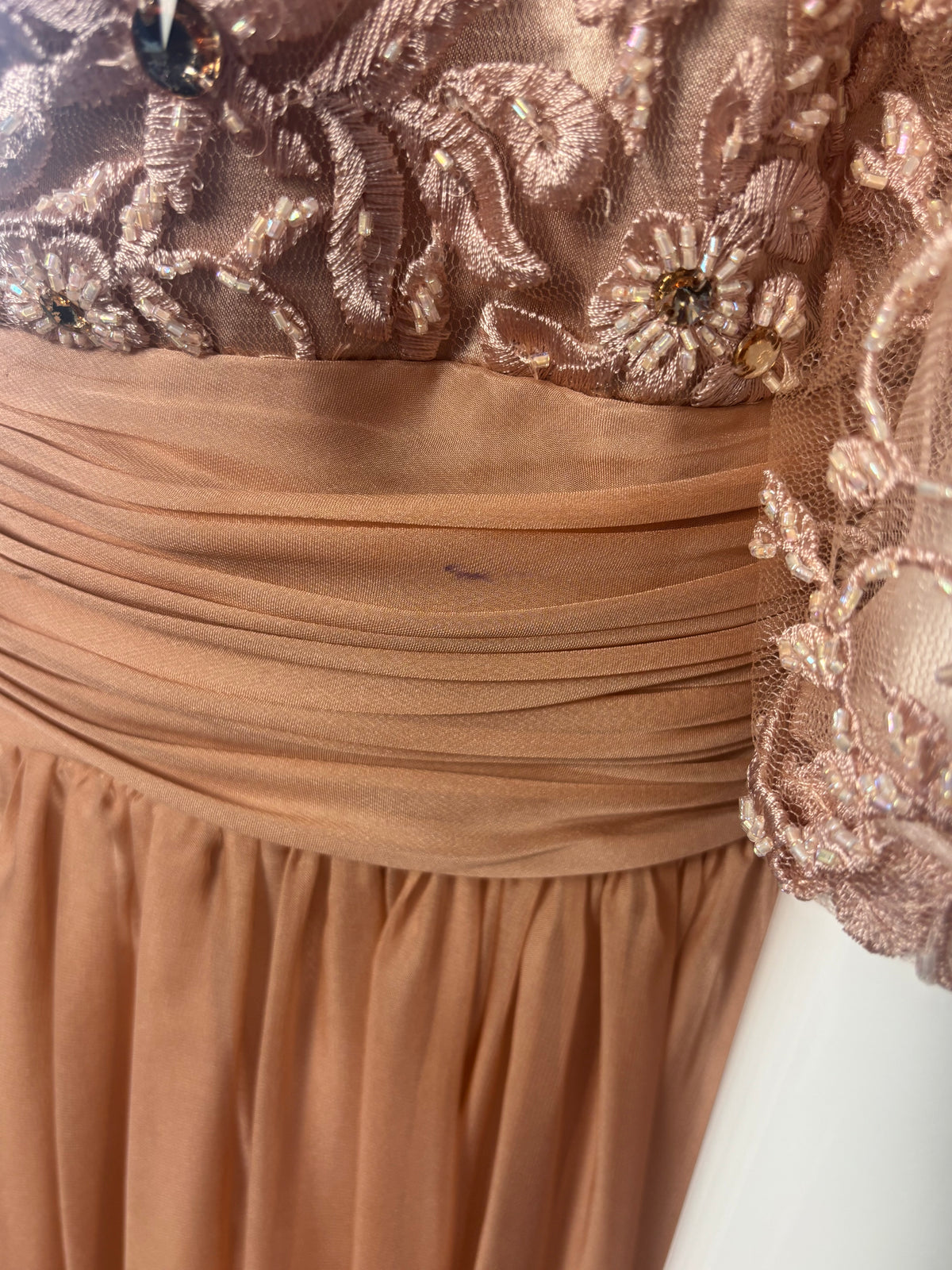 Carla Ruiz Embellished Lace Maxi Occasion Dress – Blush Pink – UK 18 BNWT