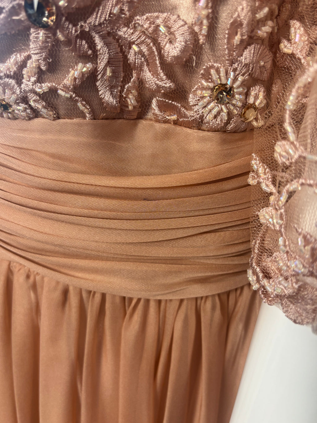 Carla Ruiz Embellished Lace Maxi Occasion Dress – Blush Pink – UK 18 BNWT