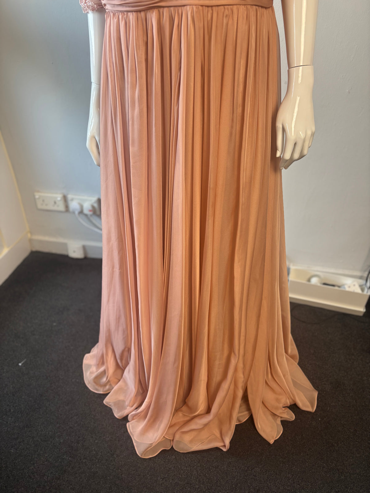 Carla Ruiz Embellished Lace Maxi Occasion Dress – Blush Pink – UK 18 BNWT