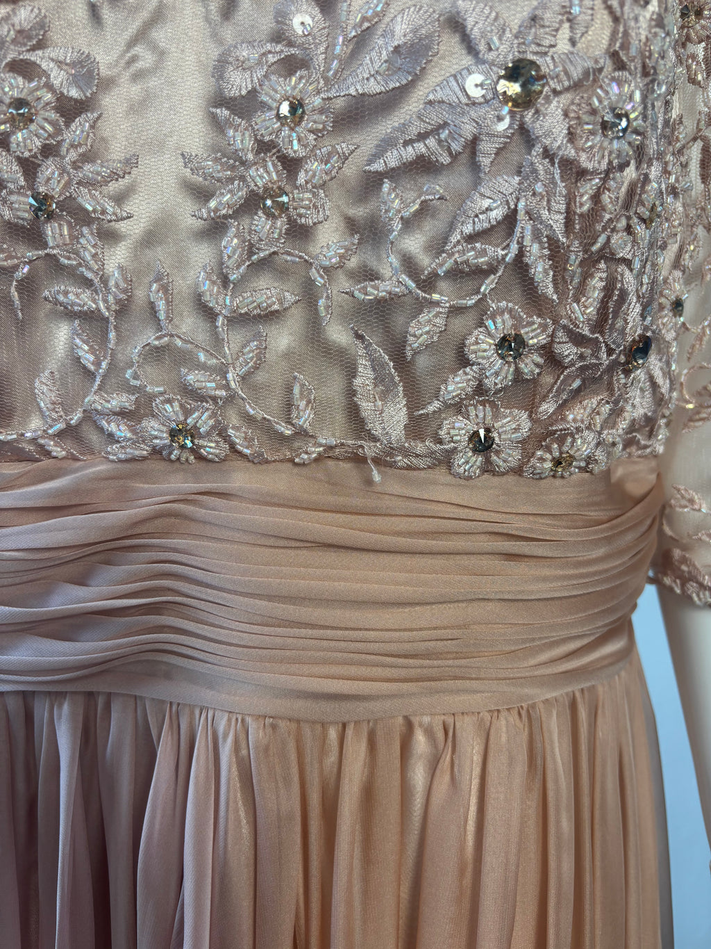 Carla Ruiz Embellished Lace Maxi Occasion Dress – Blush Pink – UK 18 BNWT