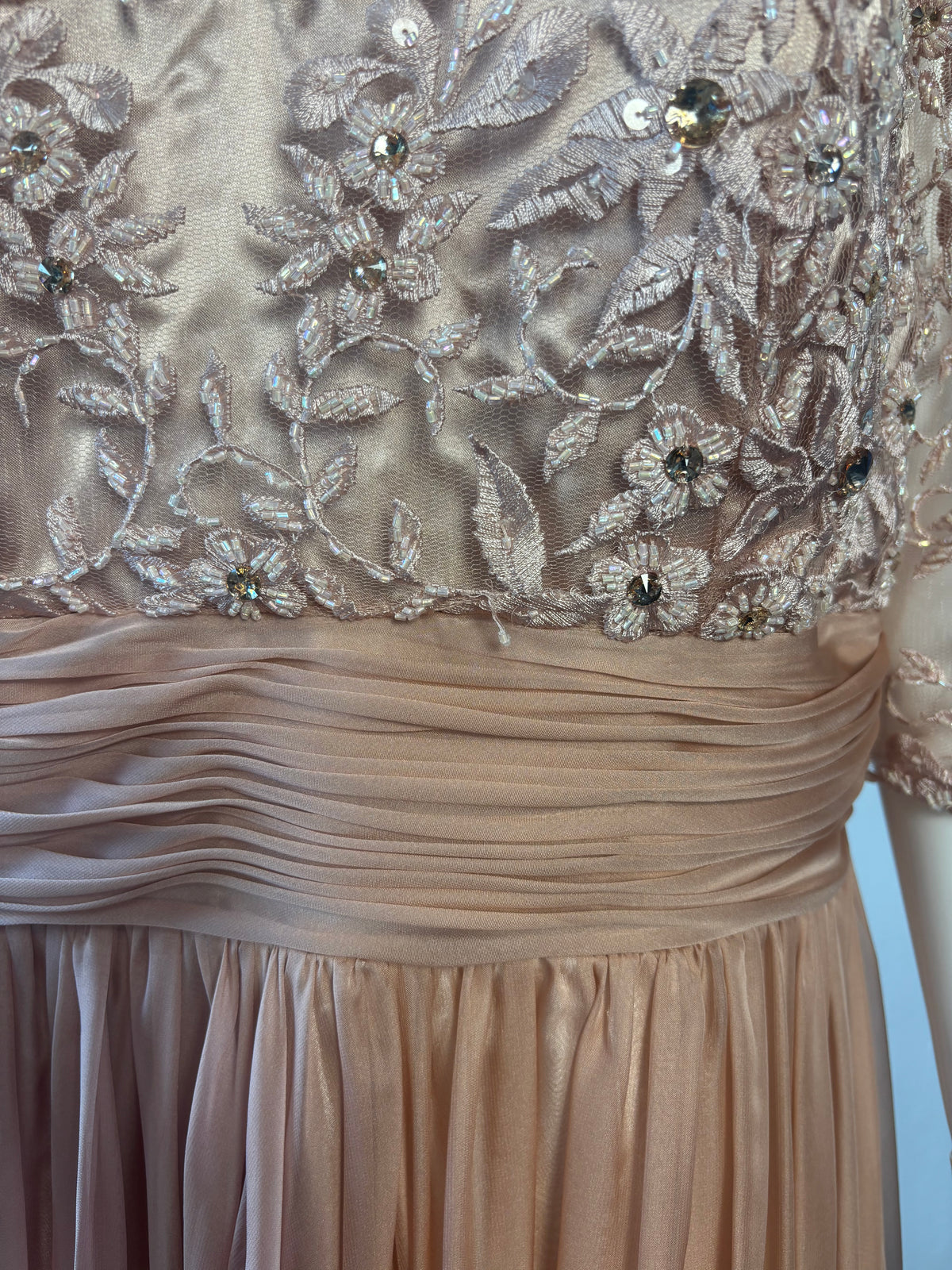 Carla Ruiz Embellished Lace Maxi Occasion Dress – Blush Pink – UK 18 BNWT