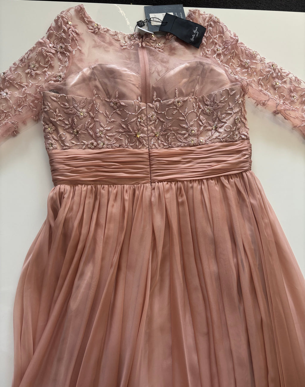 Carla Ruiz Embellished Lace Maxi Occasion Dress – Blush Pink – UK 18 BNWT