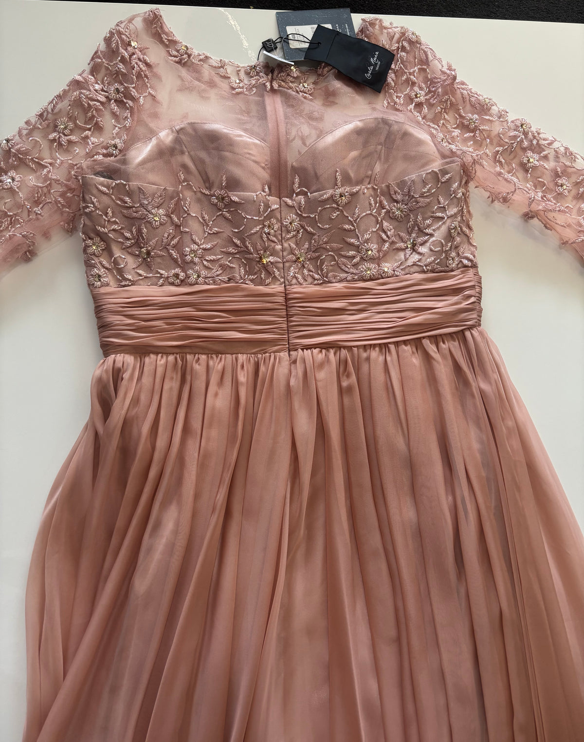 Carla Ruiz Embellished Lace Maxi Occasion Dress – Blush Pink – UK 18 BNWT