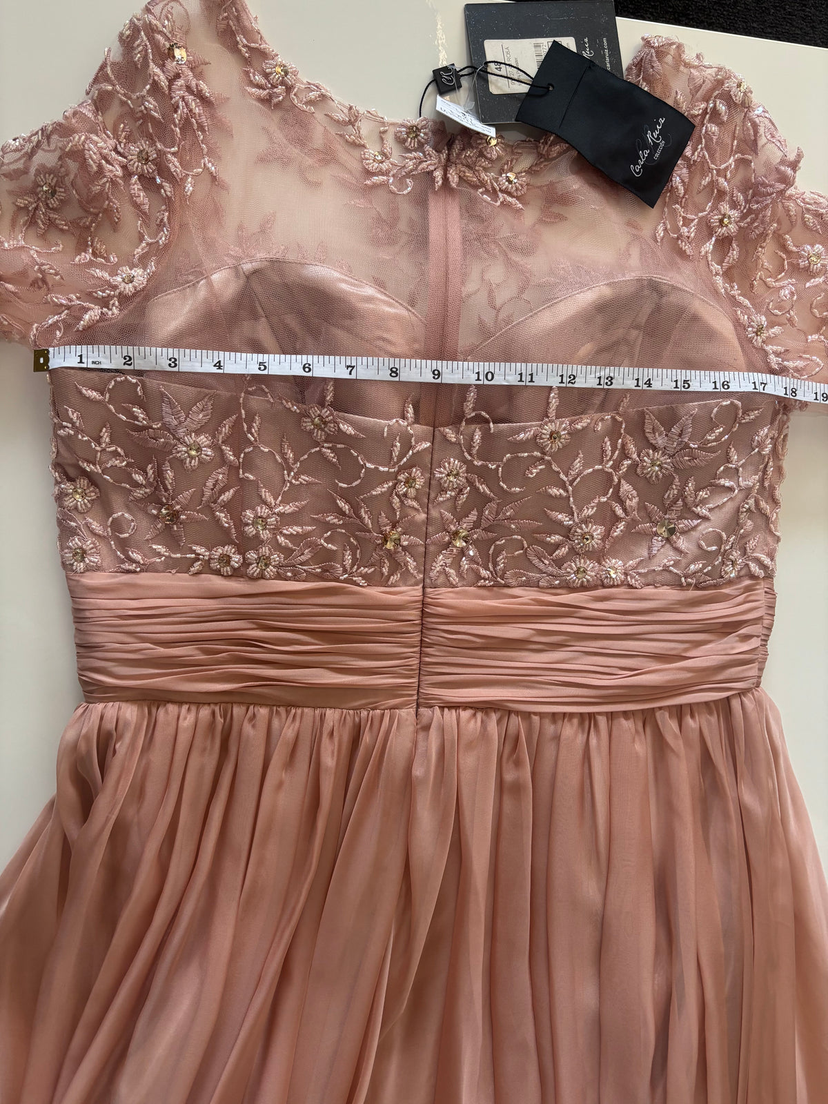Carla Ruiz Embellished Lace Maxi Occasion Dress – Blush Pink – UK 18 BNWT