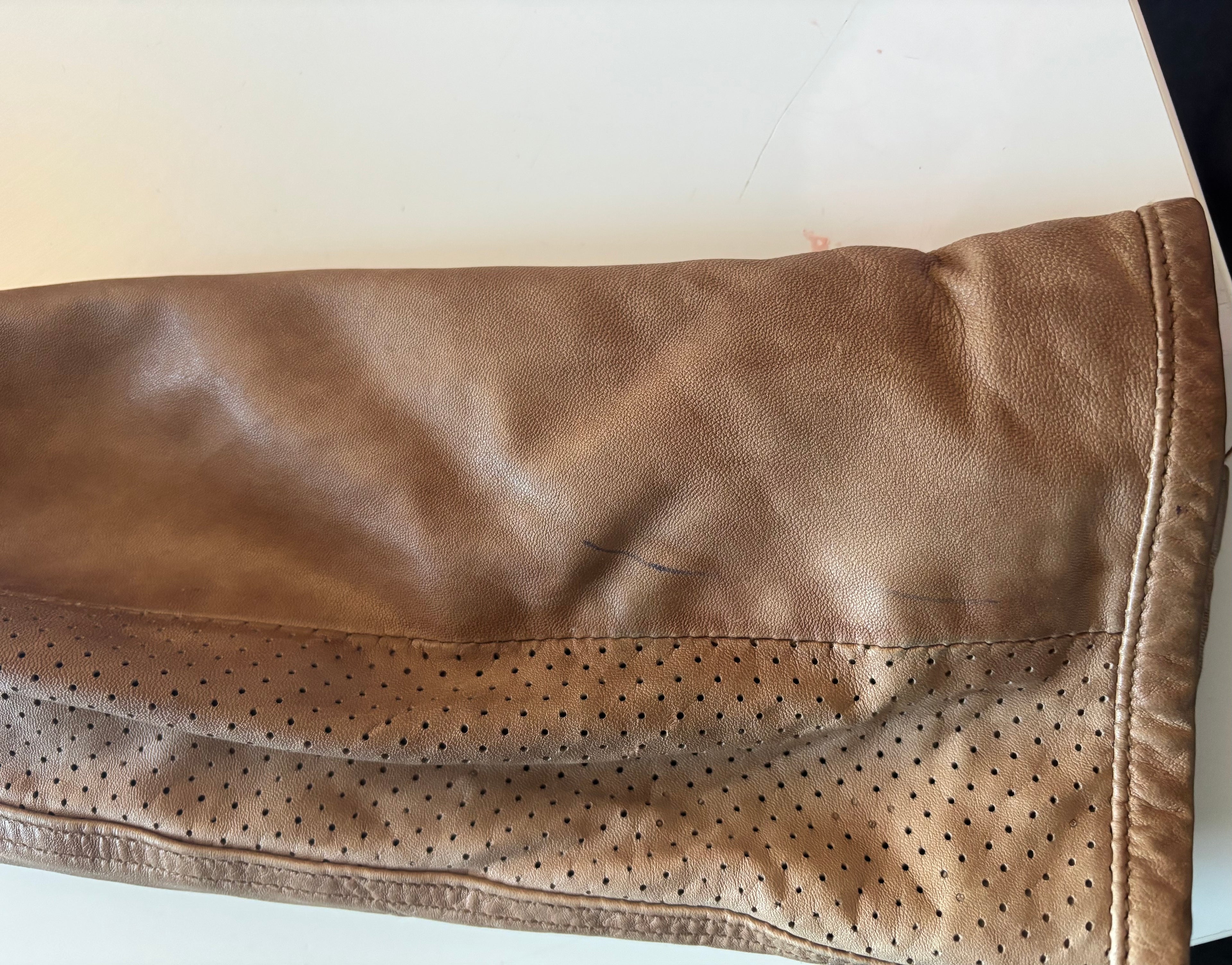 Vintage Caramel Brown Leather Jacket – Biker Style (UK 20–22 / XL)