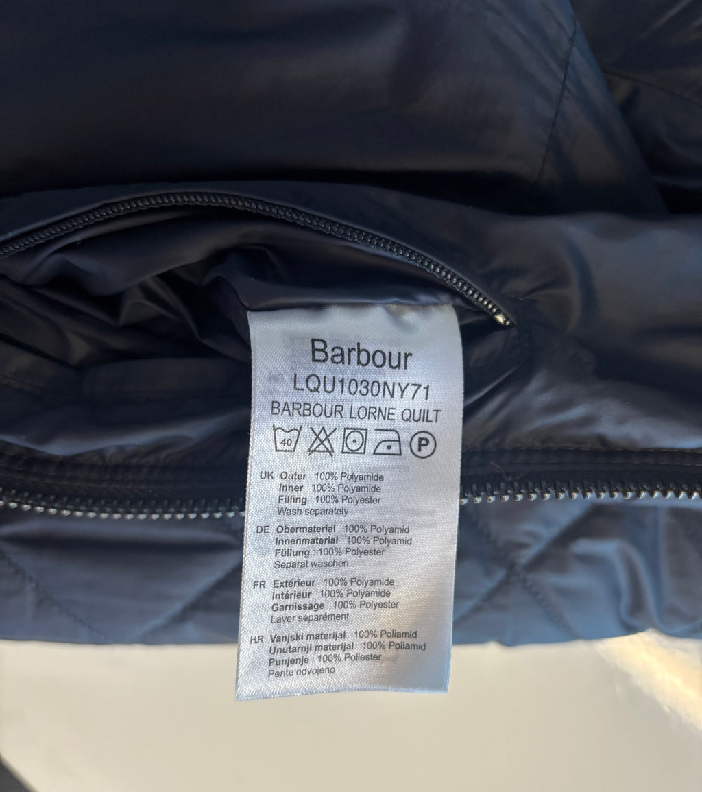 Barbour Lorne Quilted Jacket – Navy (UK 16)