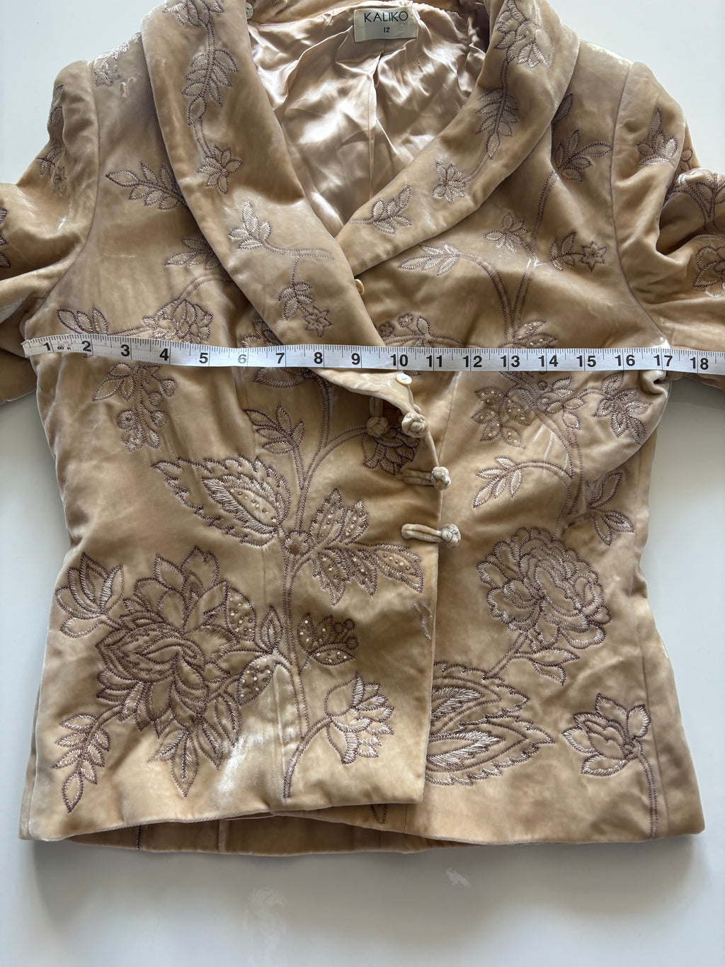 Vintage Kaliko Embroidered Velvet Blazer – Silk Blend – UK 12