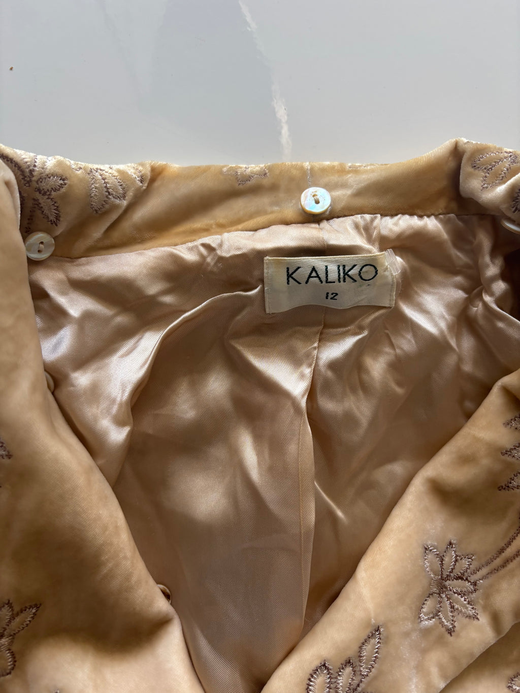 Vintage Kaliko Embroidered Velvet Blazer – Silk Blend – UK 12