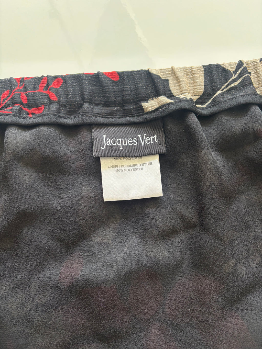 Jacques Vert Floral Midi Skirt – Chiffon Overlay – UK 16