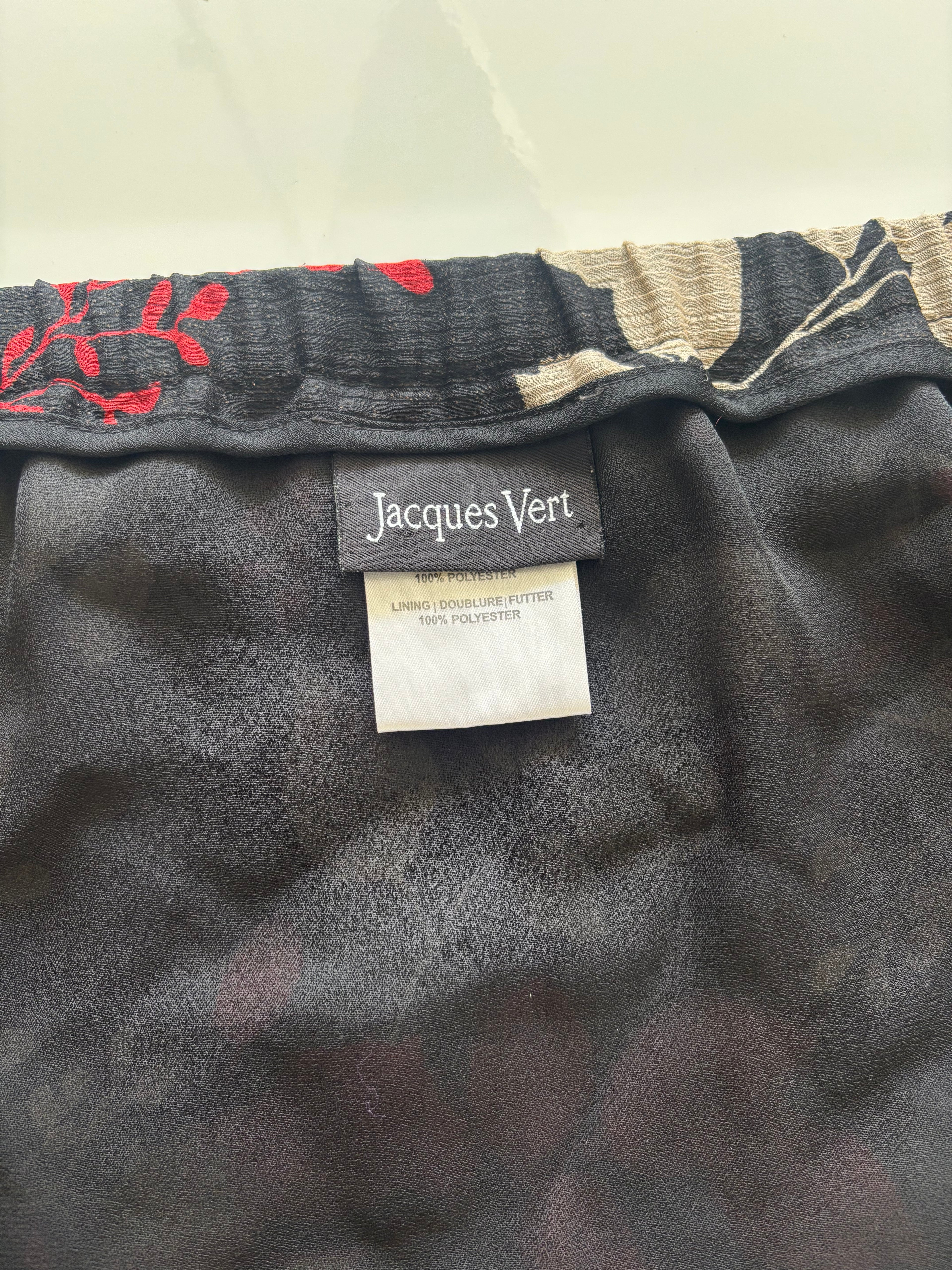 Jacques Vert Floral Midi Skirt – Chiffon Overlay – UK 16