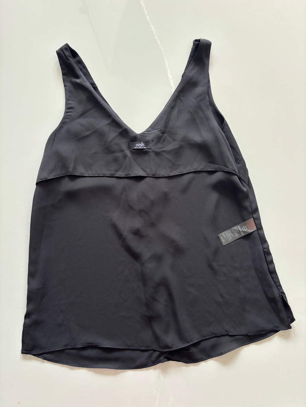 Wallis Black Ruffle Front Sleeveless Top – UK 12