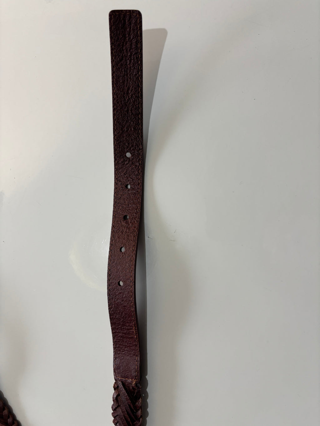 Karen Millen Tan Braided Leather Belt – Gold Buckle – New With Tags