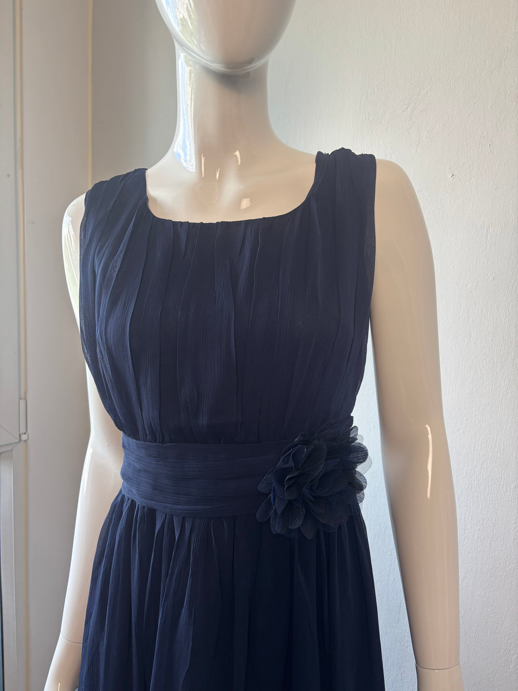 Rose Happy Navy Chiffon Occasion Midi Dress – UK 18 | BNWT