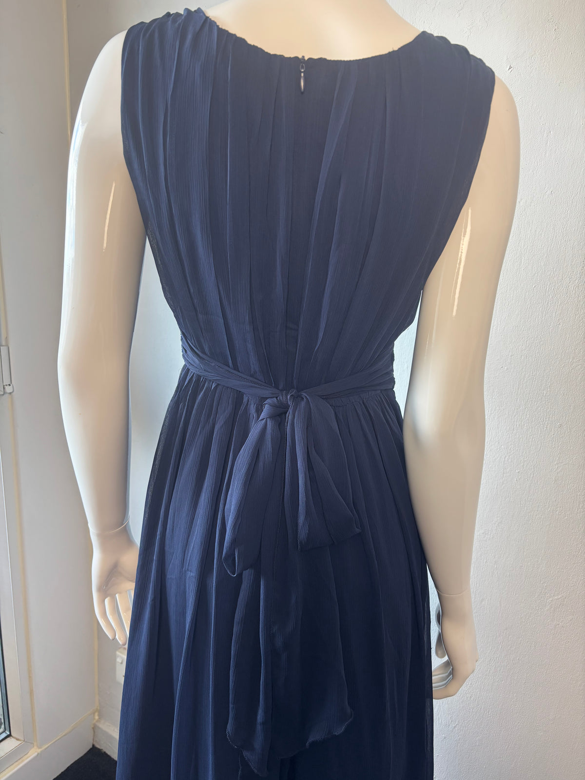 Rose Happy Navy Chiffon Occasion Midi Dress – UK 18 | BNWT