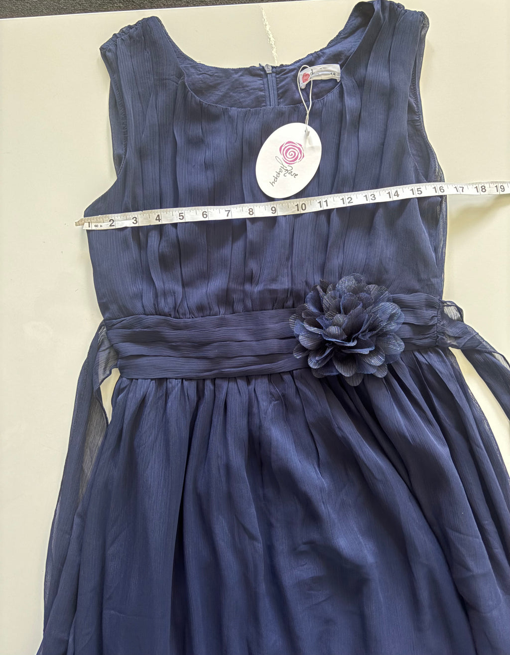 Rose Happy Navy Chiffon Occasion Midi Dress – UK 18 | BNWT