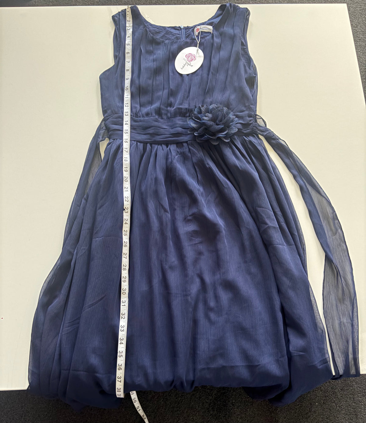 Rose Happy Navy Chiffon Occasion Midi Dress – UK 18 | BNWT