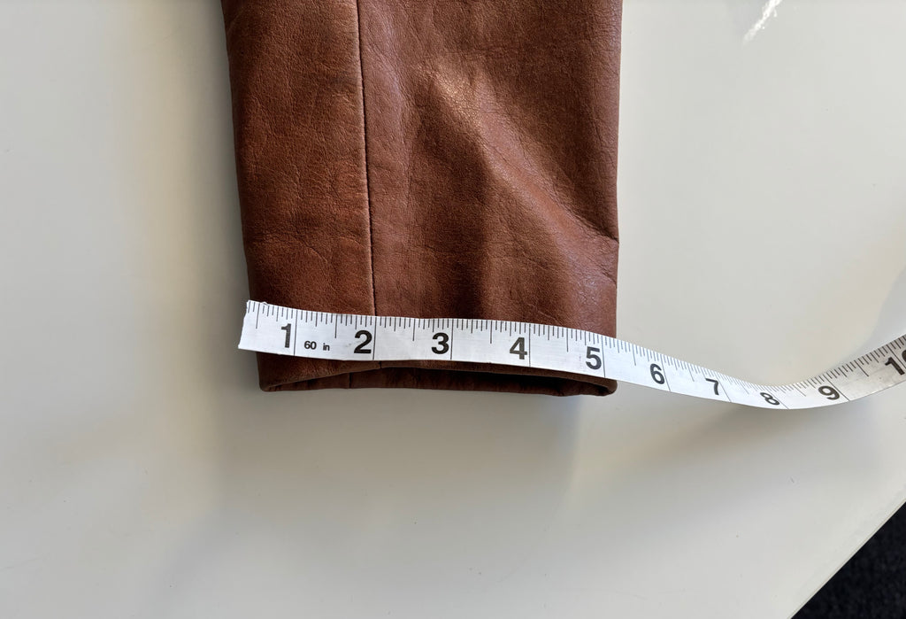 Vintage Tomahawk Leather Coat – Caramel Brown Tailored Jacket (UK 8–10)
