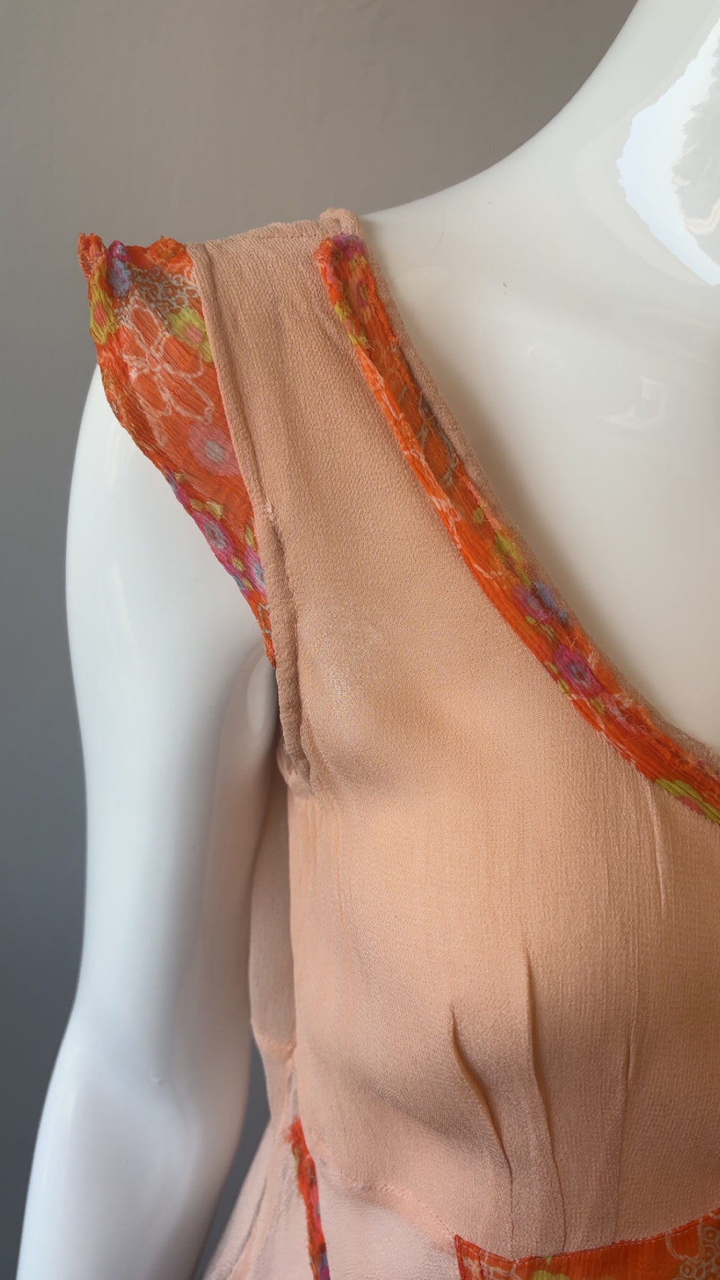 Estafania Sheer Patchwork Asymmetric Artwear Top – Size 3