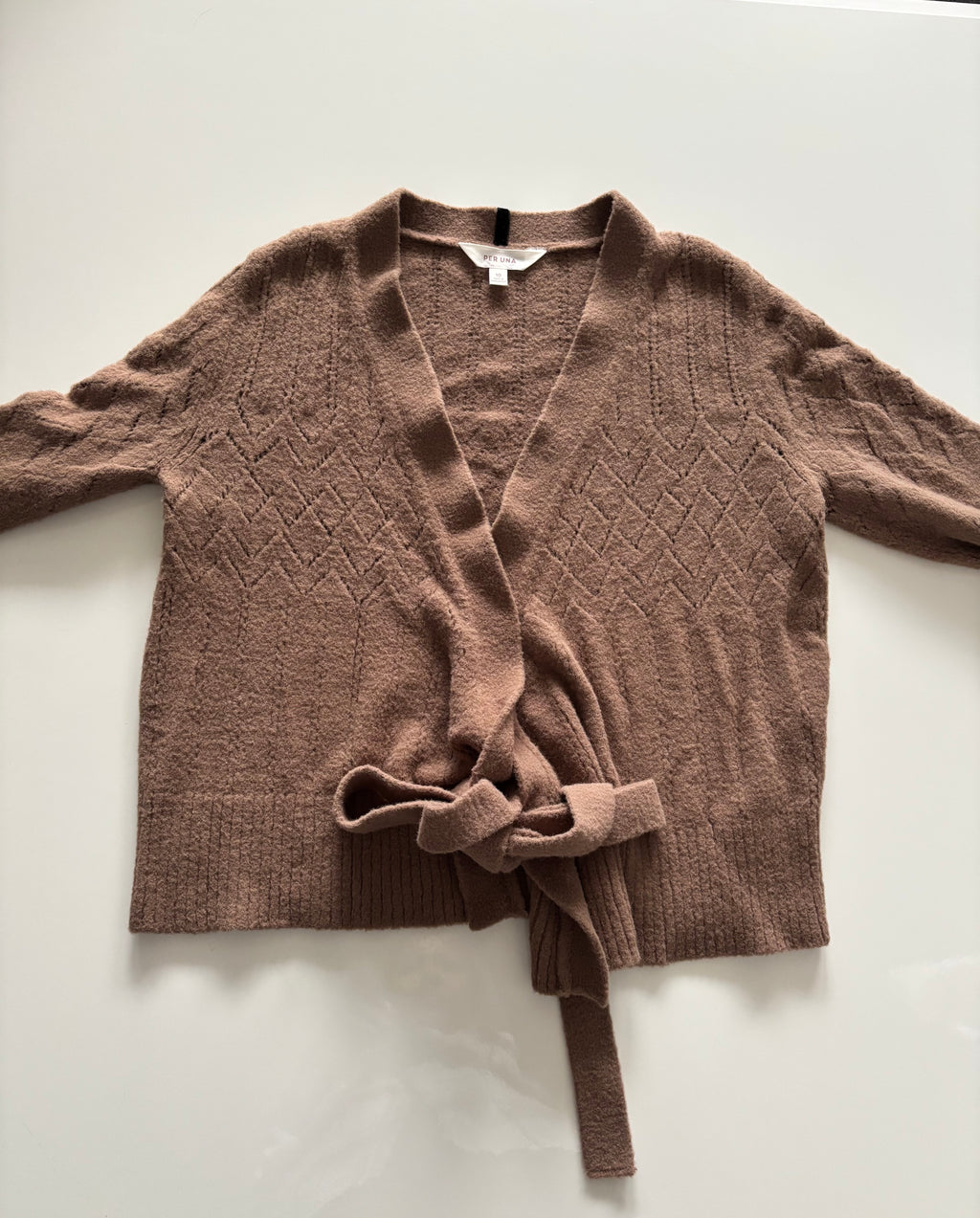 Per Una Vintage-Style Textured Tie-Front Cardigan – UK 10